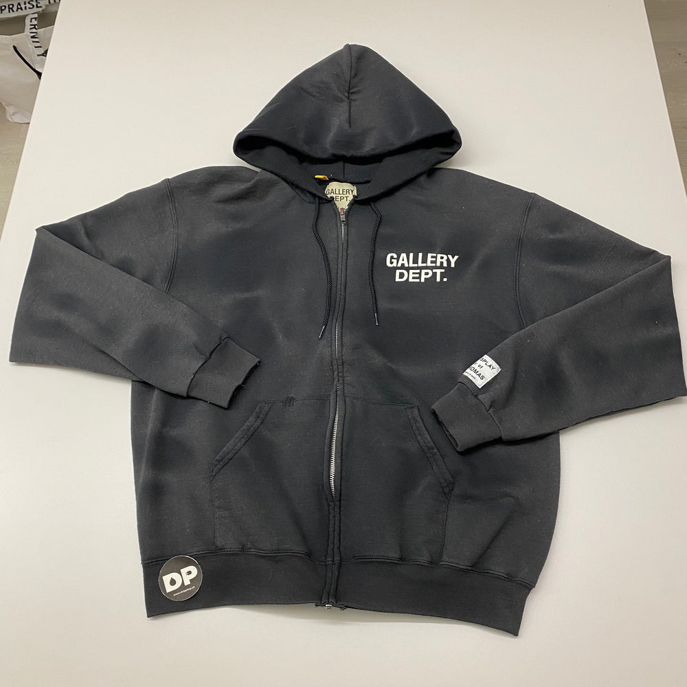 Gallery Dept. Vintage English Zip Up Hoodie Black