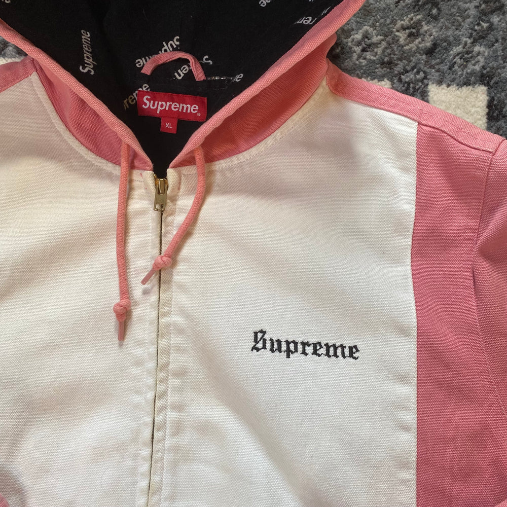 Supreme 2 Tone Hooded Work Jacket Pink SS17