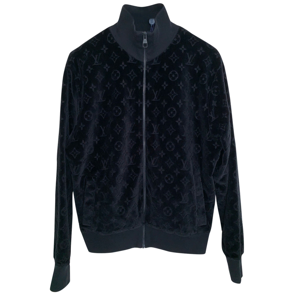 Louis Vuitton Monogram Velour Cotton Track Jacket Nero (Kim Jones 2018)