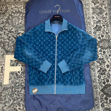 Load image into Gallery viewer, Louis Vuitton Monogram Velour Cotton Track Jacket Blue (Kim Jones 2018)
