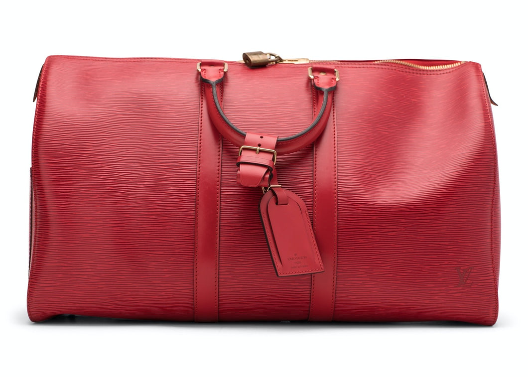 Louis Vuitton Keepall 50cm in red epi leather