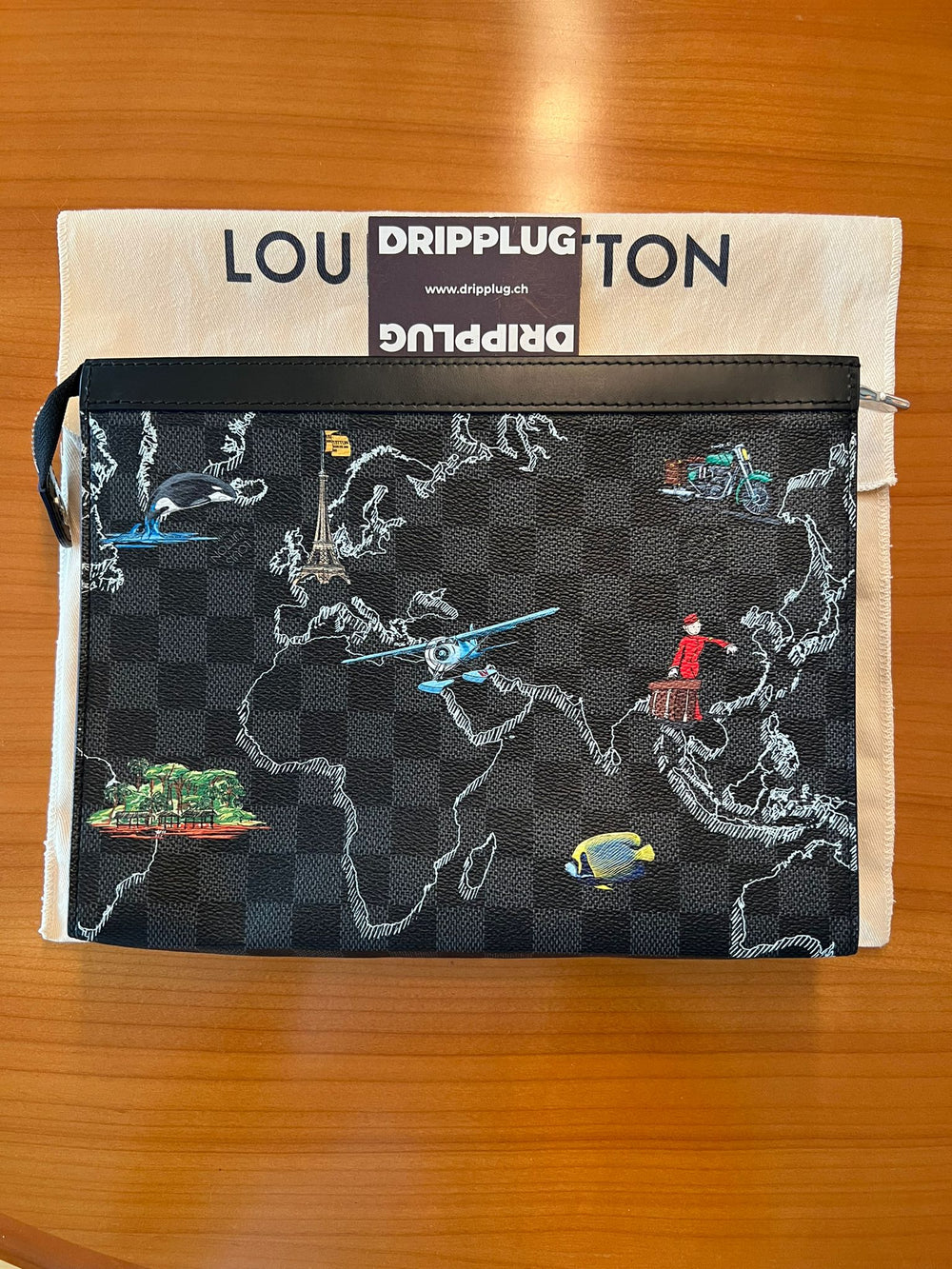 Louis Vuitton Pochette Voyage Damier Graphite Map MM Grigio/Nero