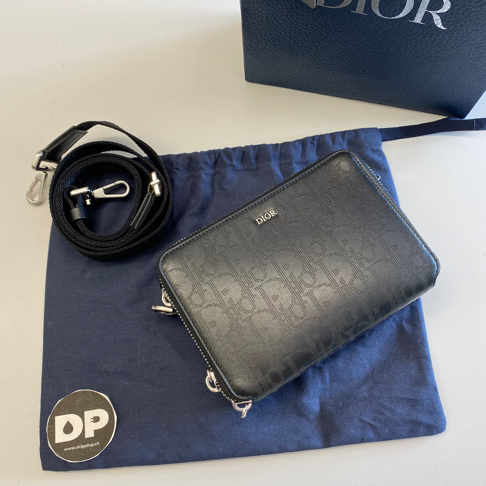 Dior MESSENGER POUCH Black Dior Oblique Galaxy Leather