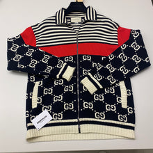 Lade das Bild in den Galerie-Viewer, Gucci GG Supreme Striped Knit Cardigan with Zipper
