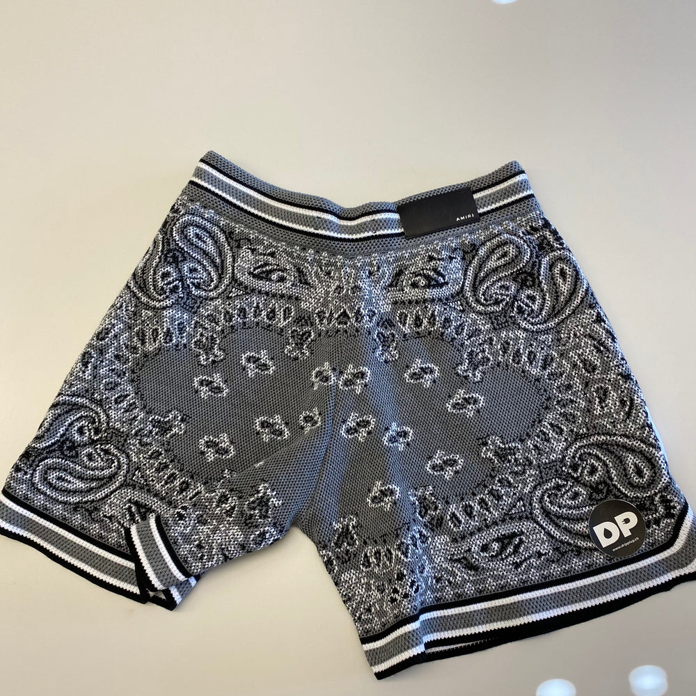 Amiri B-Ball Bandana Shorts Grey