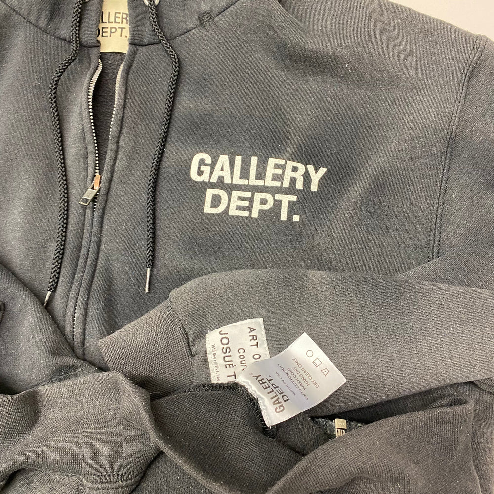 Gallery Dept. Vintage English Zip Up Hoodie Black