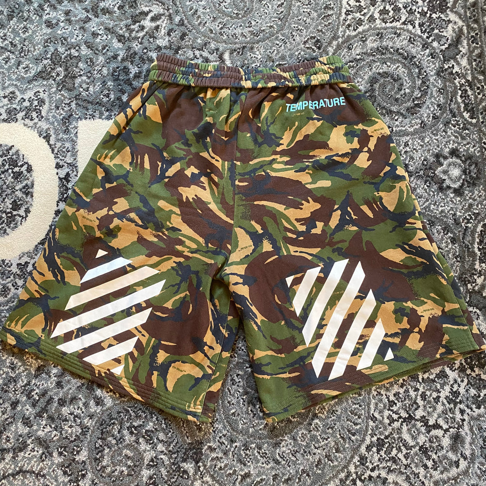 Off White Camo Oversized Shorts