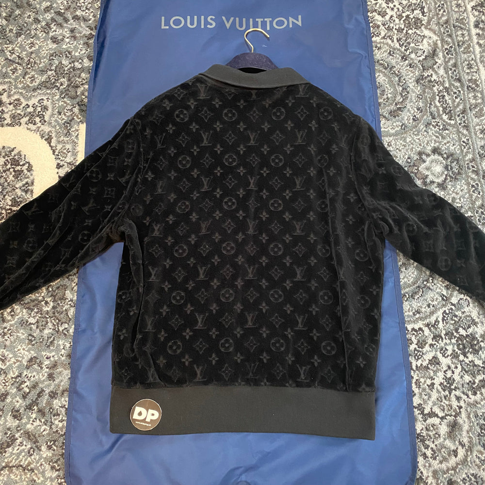 Louis Vuitton Monogram Velour Cotton Track Jacket Nero (Kim Jones 2018)