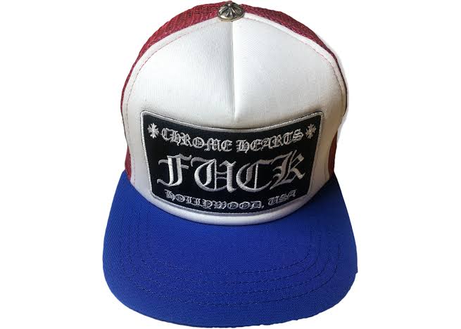 Chrome Hearts Fuck Hollywood Trucker Hat Rouge/Blanc/Bleu