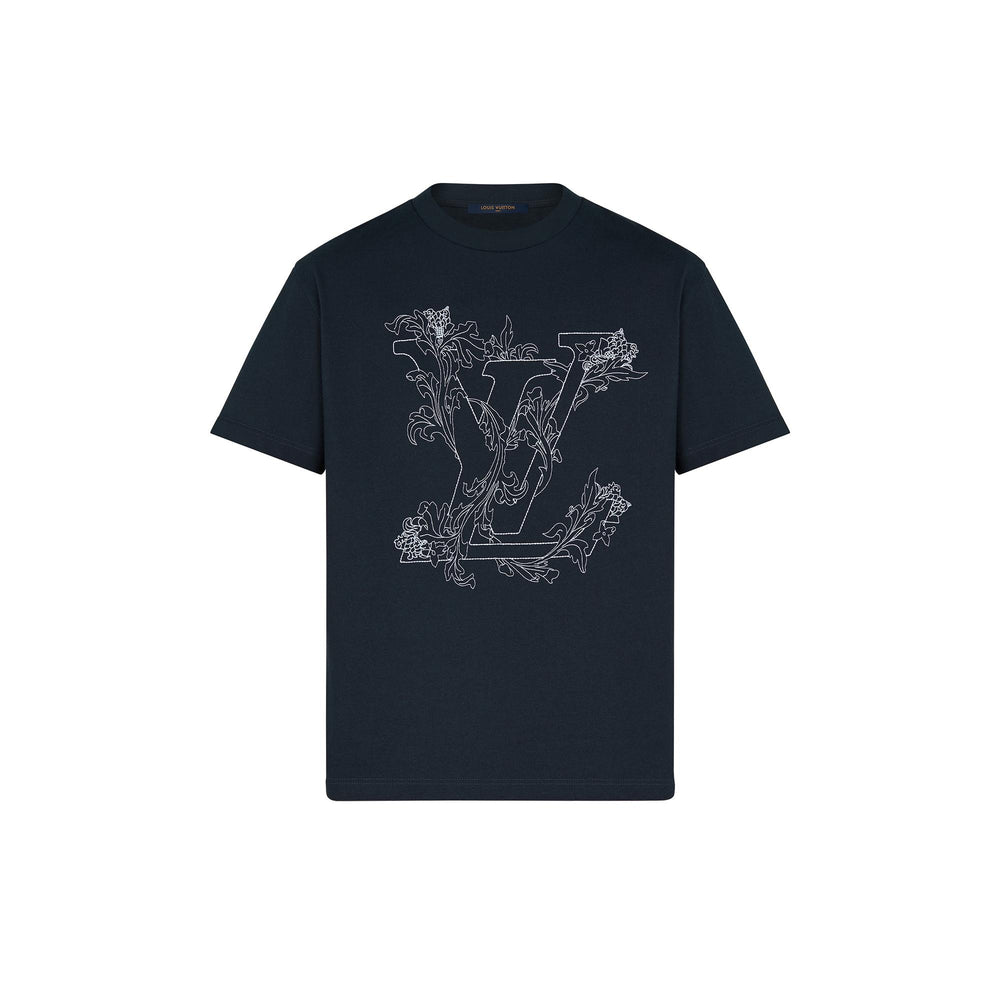 Louis Vuitton - T-shirt con fiori ricamati