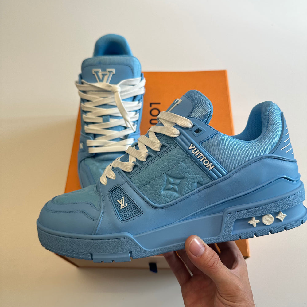 Louis Vuitton Trainer Blue Embossed Monogram