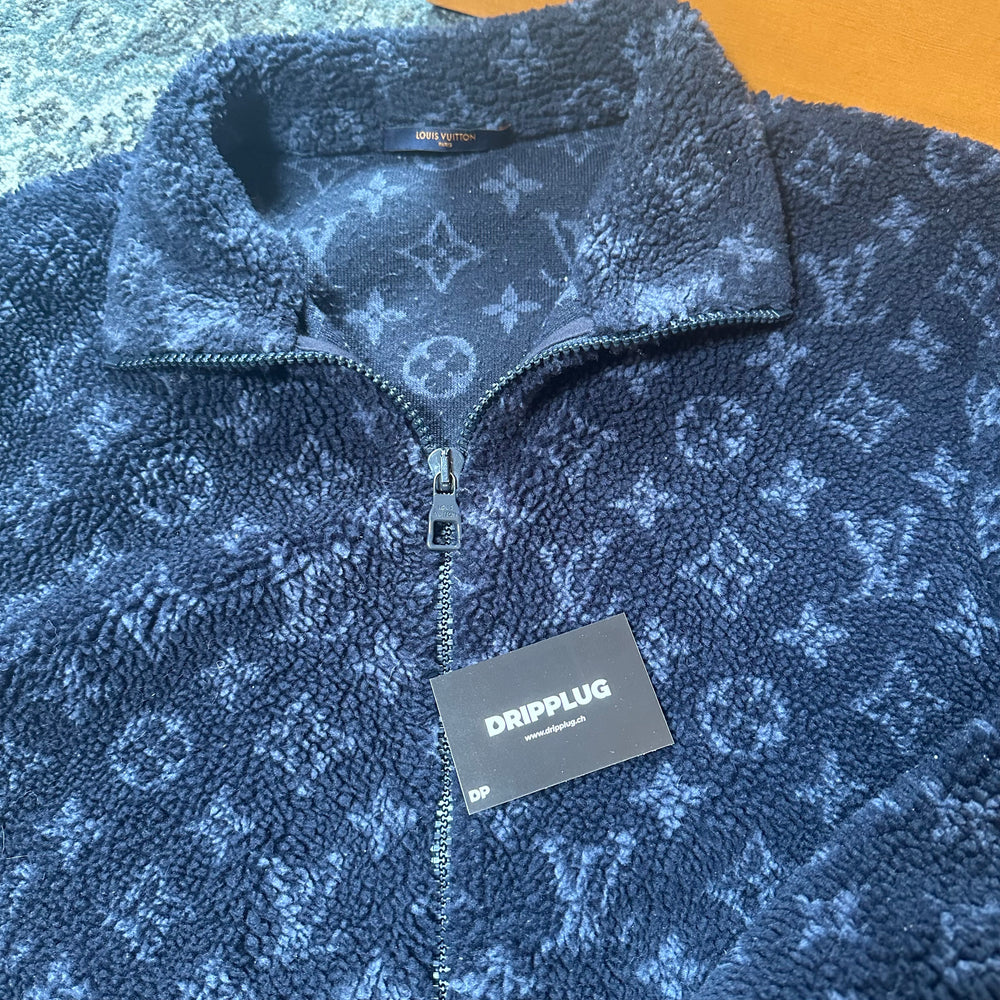 Louis Vuitton Veste Monogram Jacquard Fleece Zip Noir Gris