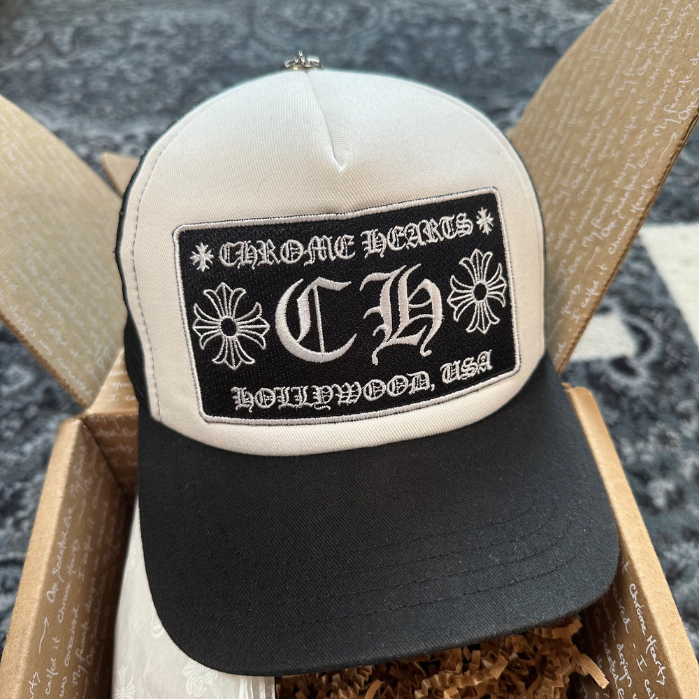 Chapeau camionneur Chrome Hearts noir/blanc