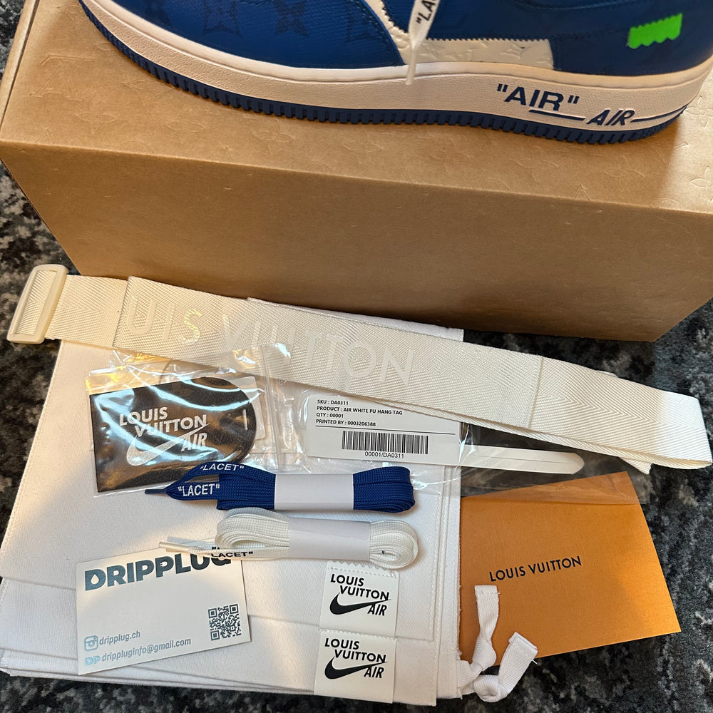 Louis Vuitton Nike Air Force 1 Low By Virgil Abloh Blanc Royal