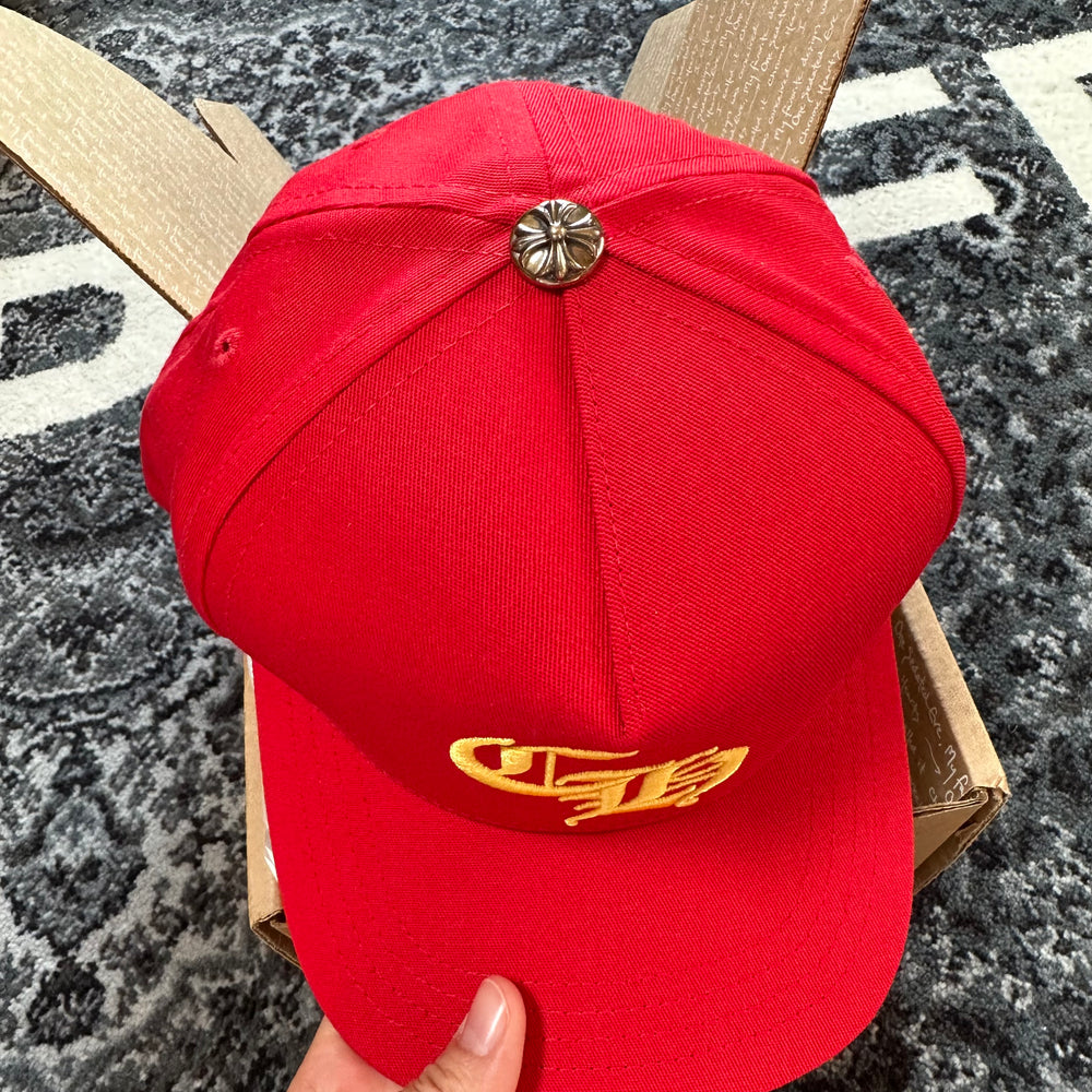 Cappello con bottoni d'argento Chrome Hearts CH Rosso/Giallo